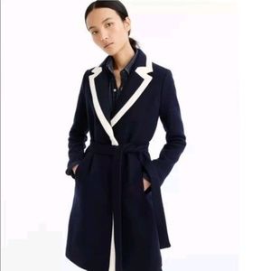 🎉HP🎉 J Crew Tipped Topcoat Italian Stadium Coat